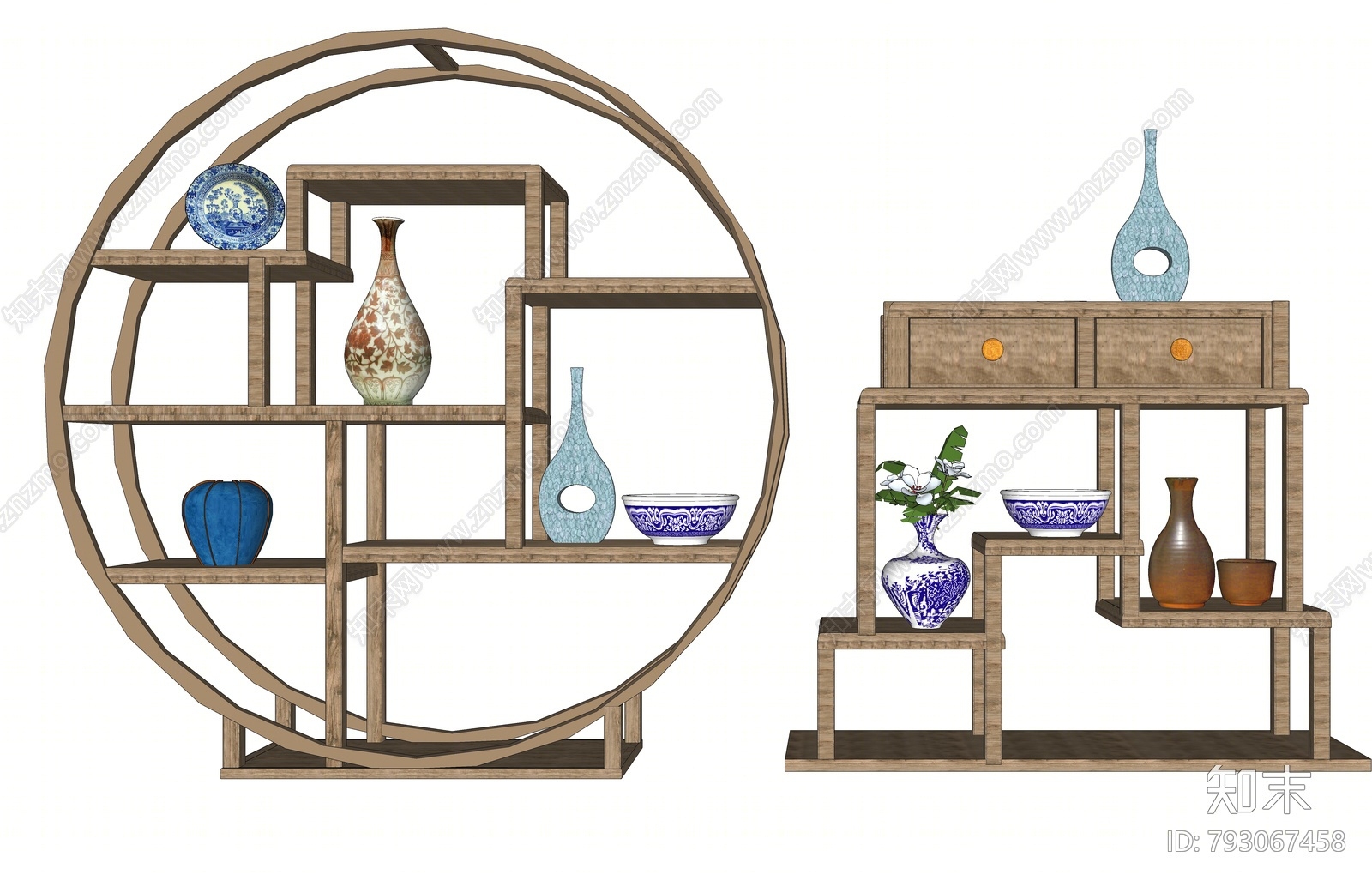 中式博古架SU模型下载【ID:793067458】