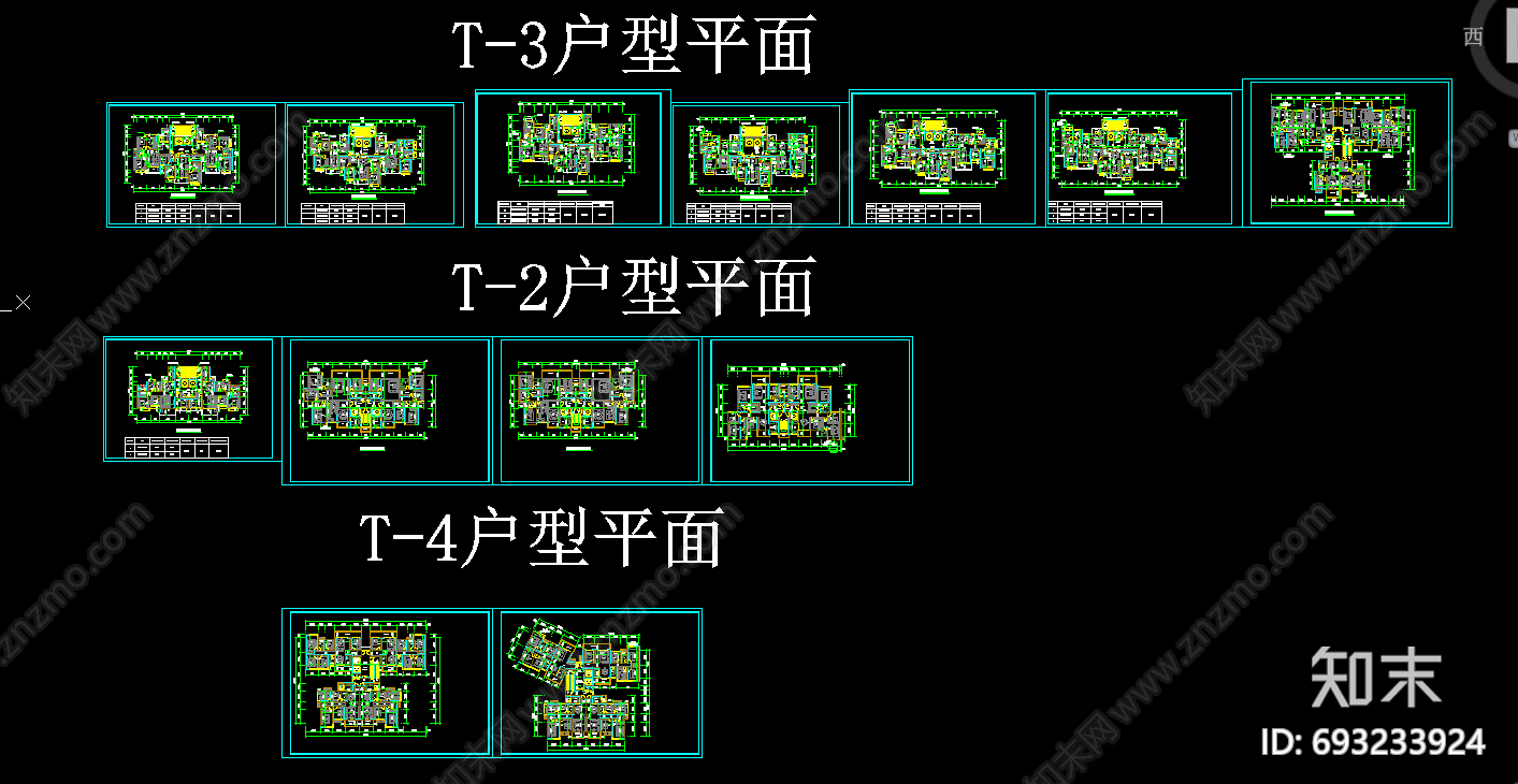 现代户型施工图下载【ID:693233924】