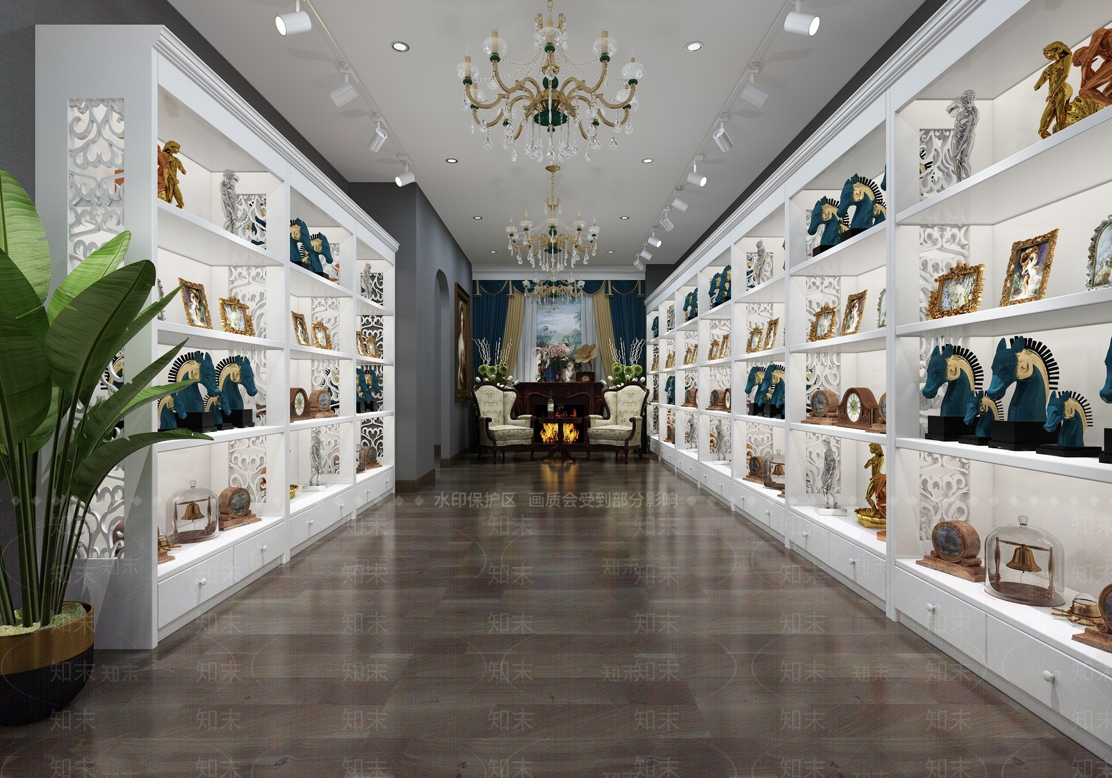 简欧礼品店灯具3D模型下载【ID:693083949】