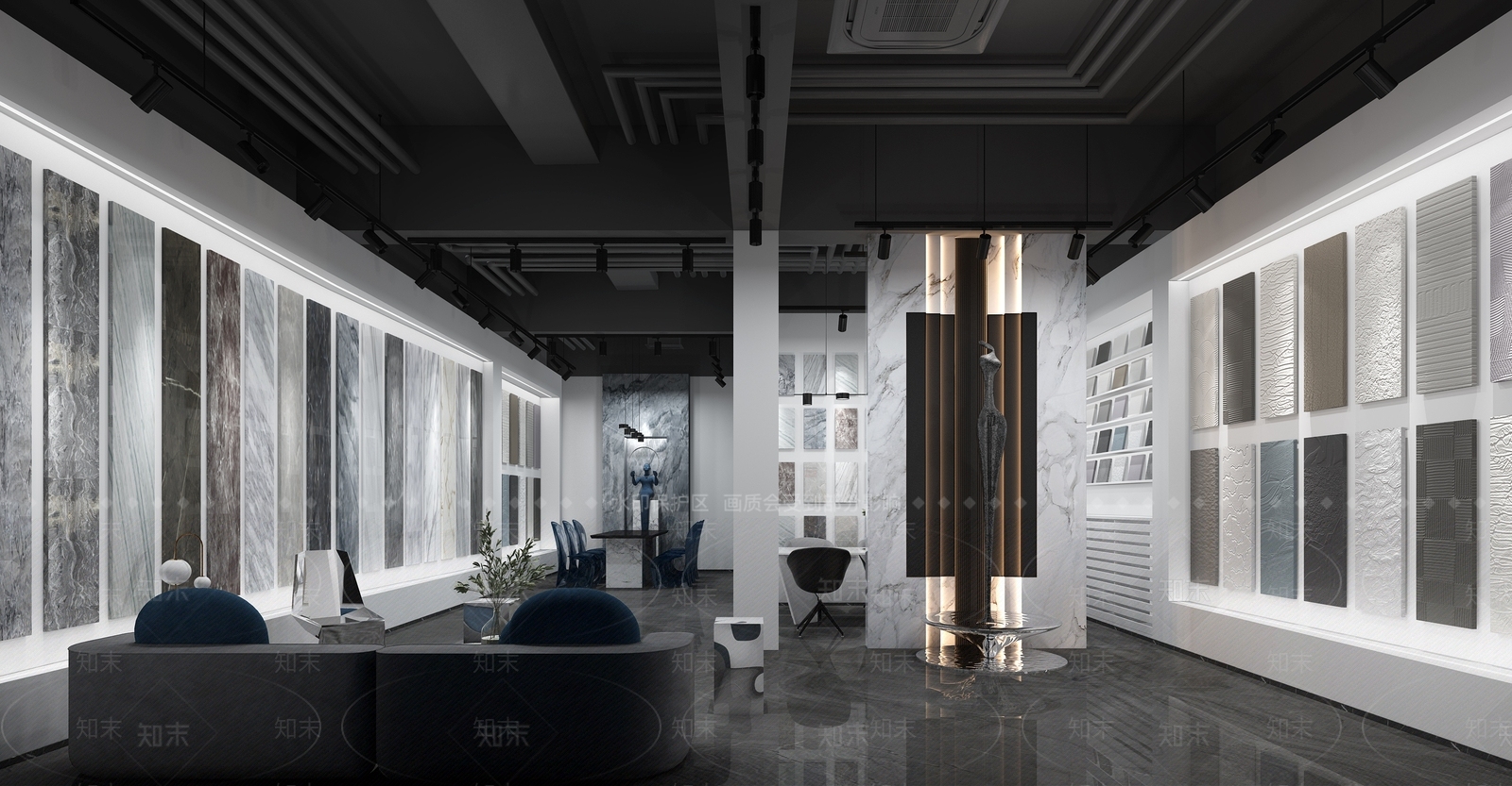 现代石材瓷砖大理石展厅3D模型下载【ID:393088621】