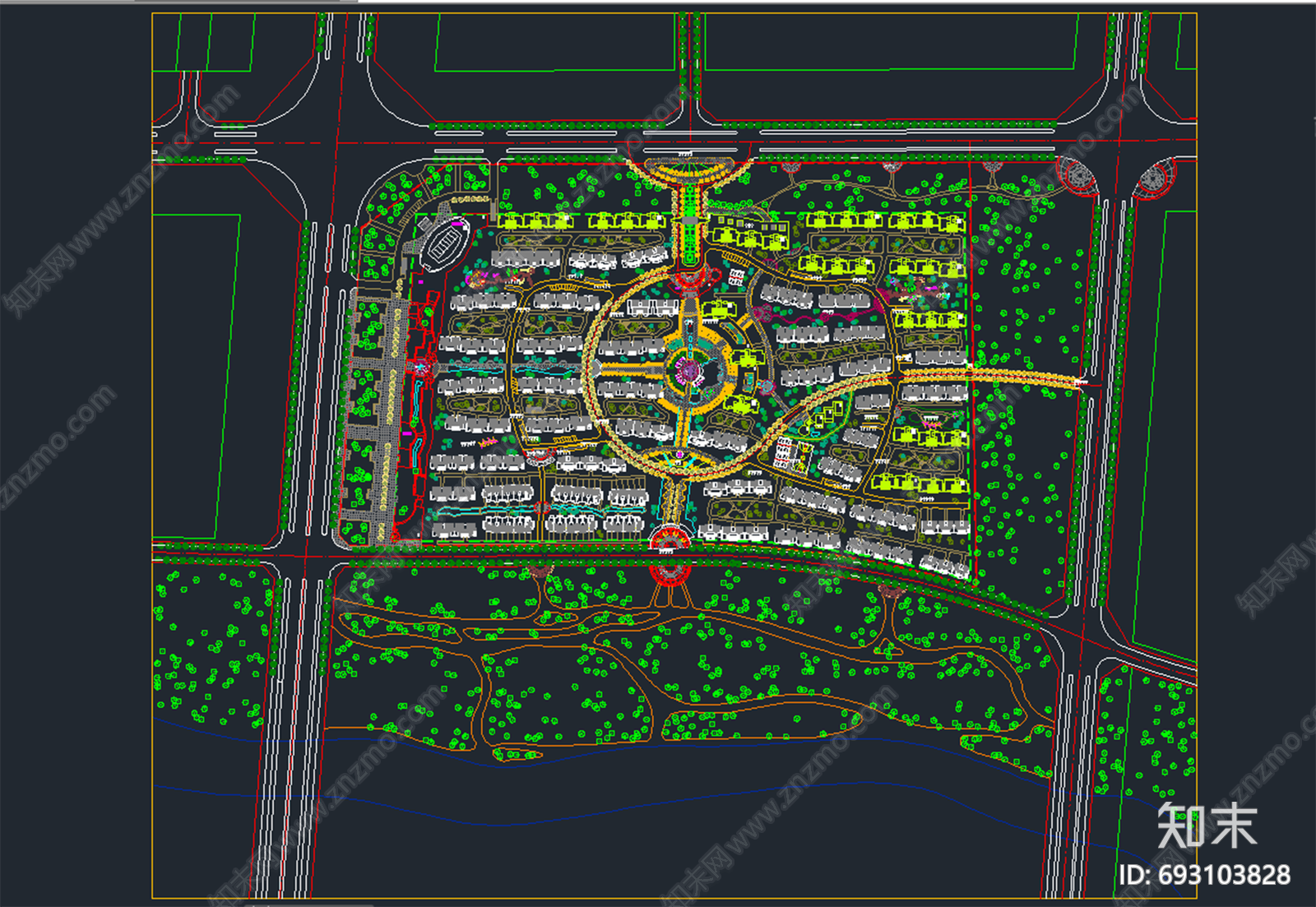 小区规划施工图下载【ID:693103828】