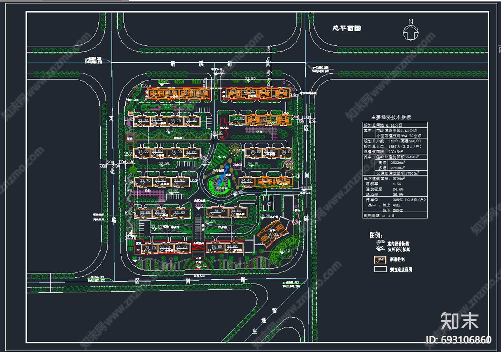小区规划施工图下载【ID:693106860】