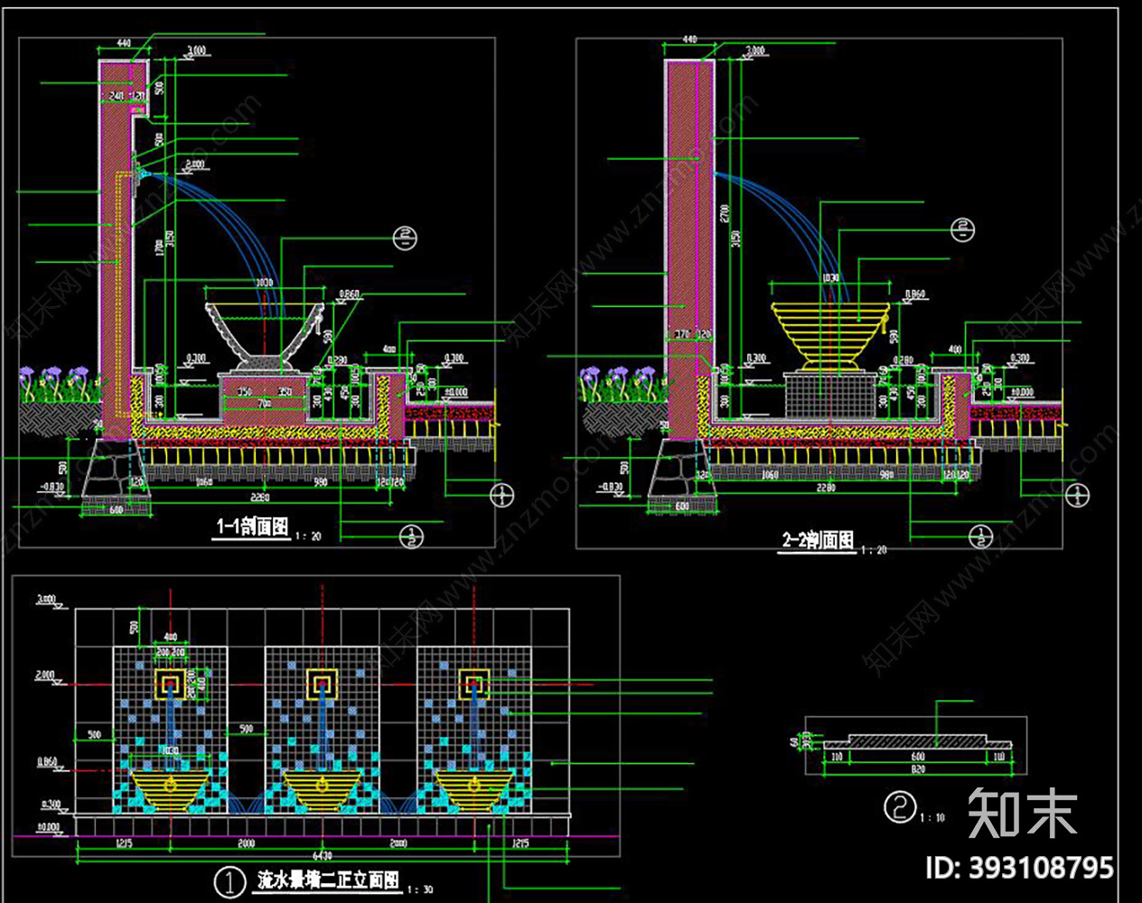 园林景墙施工图下载【ID:393108795】