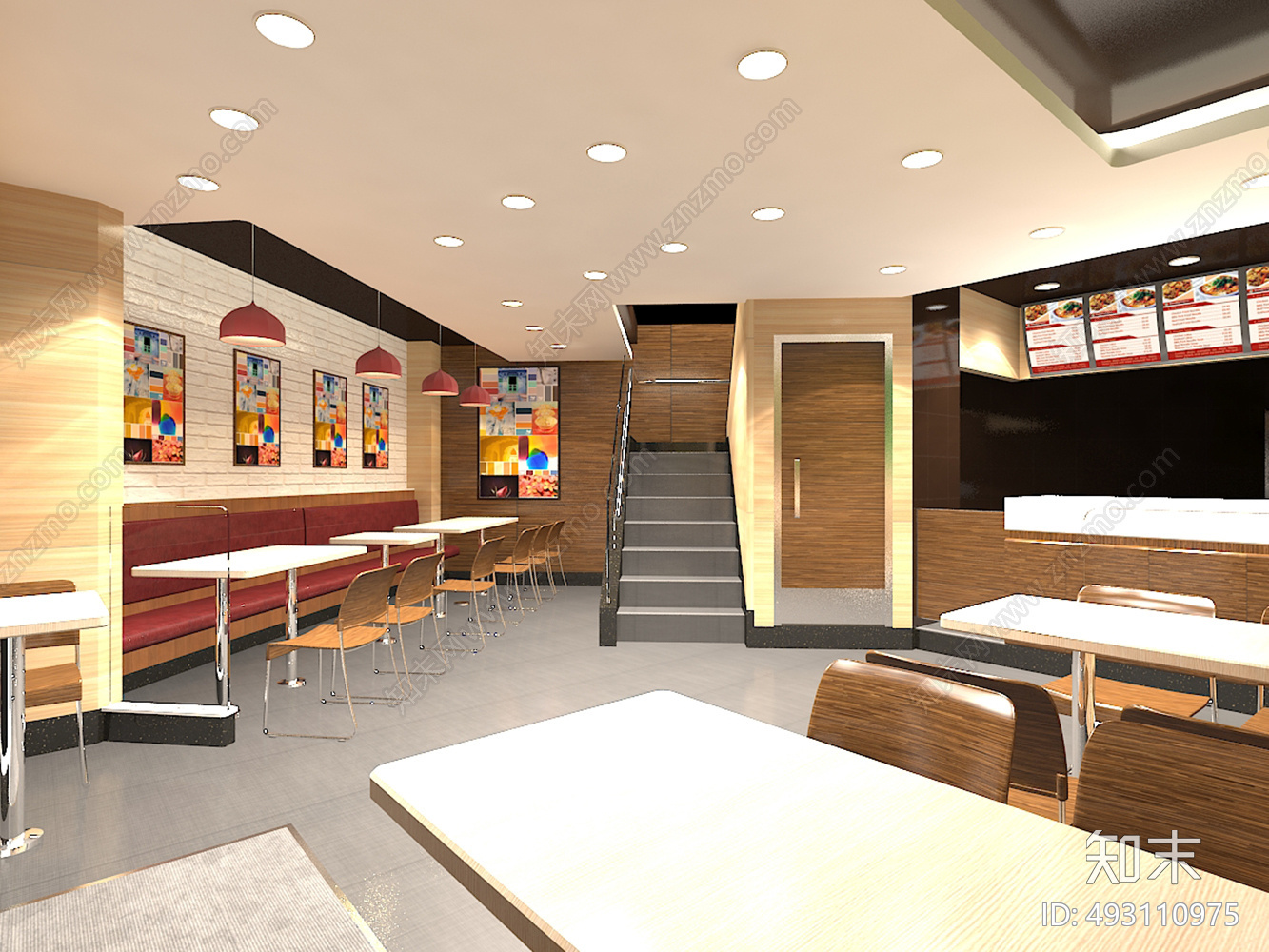 快餐厅cad施工图下载【ID:493110975】