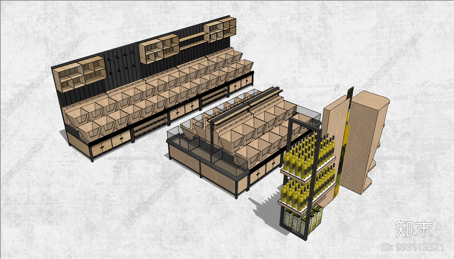 现代超市货架SU模型下载【ID:993115521】