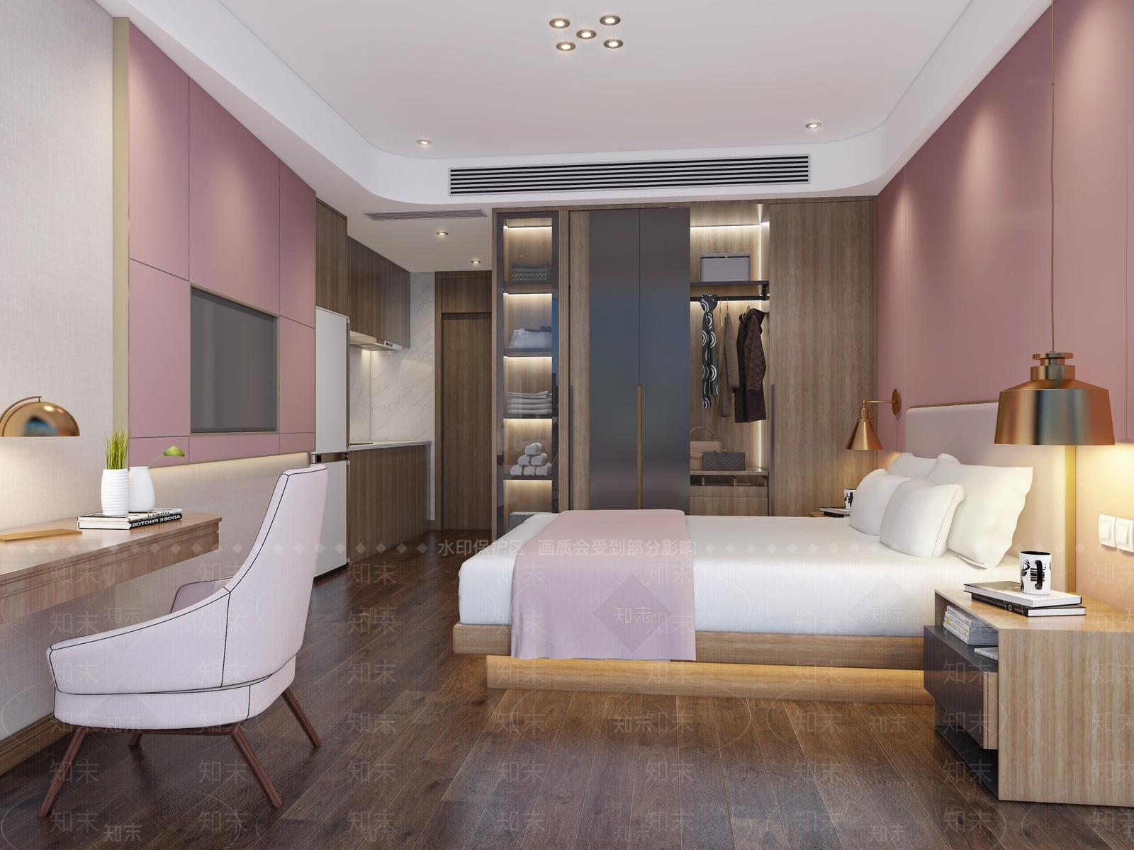 现代家具卧室3D模型下载【ID:493124884】