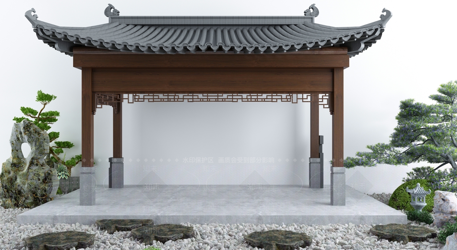 新中式亭子3D模型下载【ID:693151007】