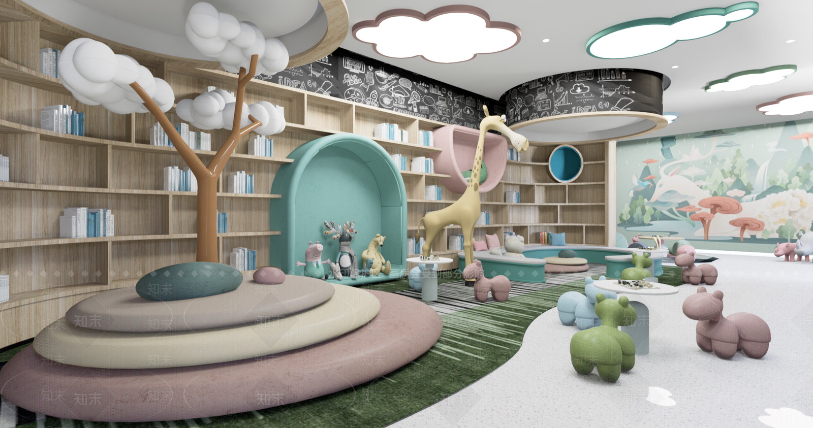 现代图书馆3D模型下载【ID:893154272】