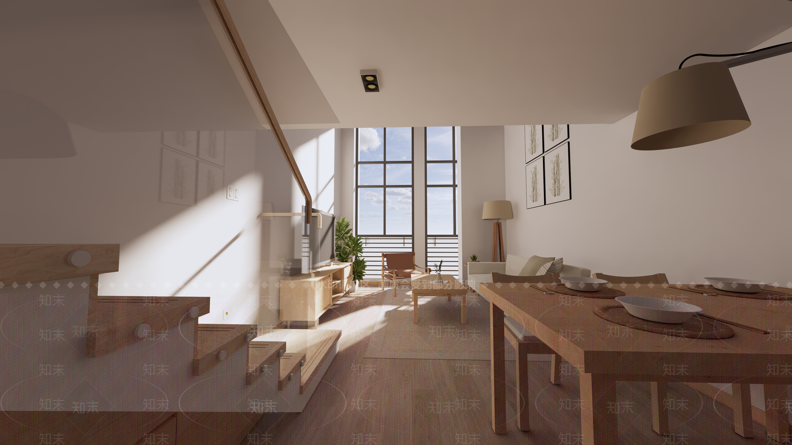 现代客餐厅SU模型下载【ID:993173888】