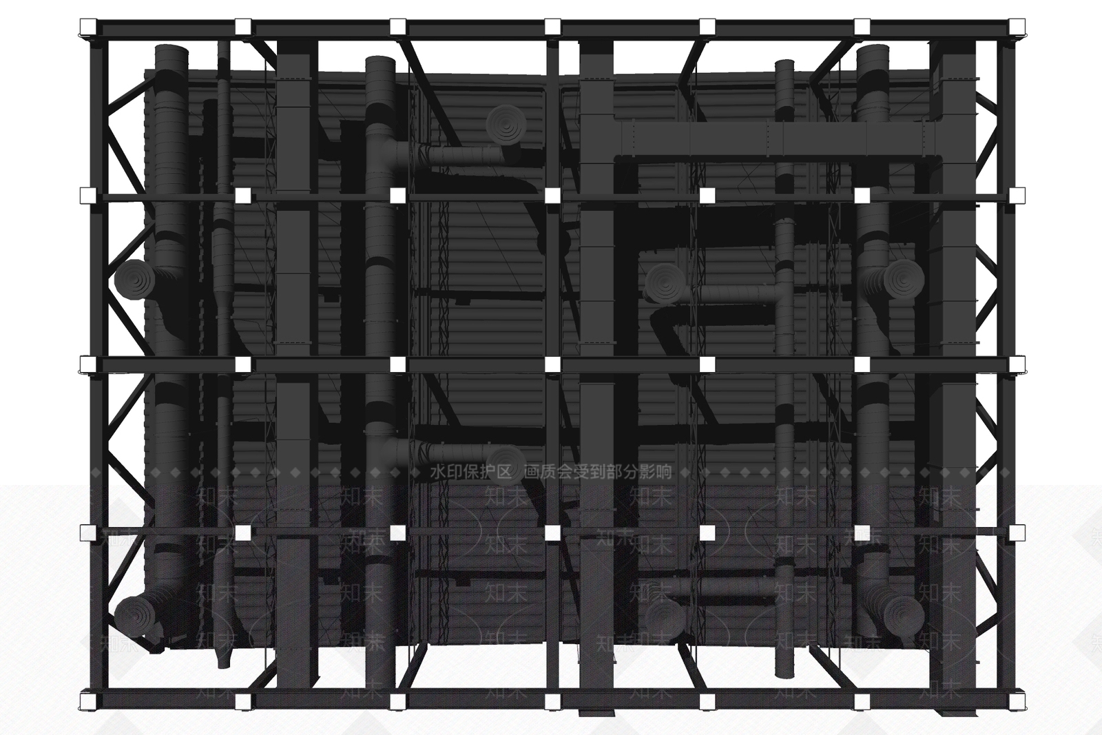 工业风通风管道SU模型下载【ID:393176425】