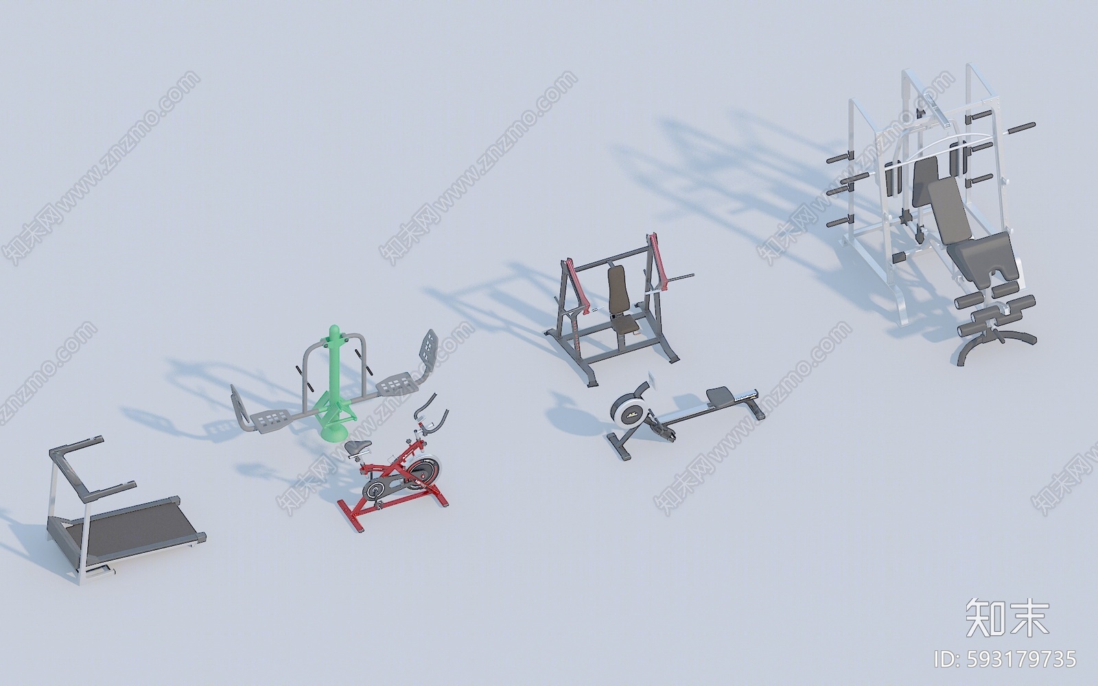 现代健身器材SU模型下载【ID:593179735】