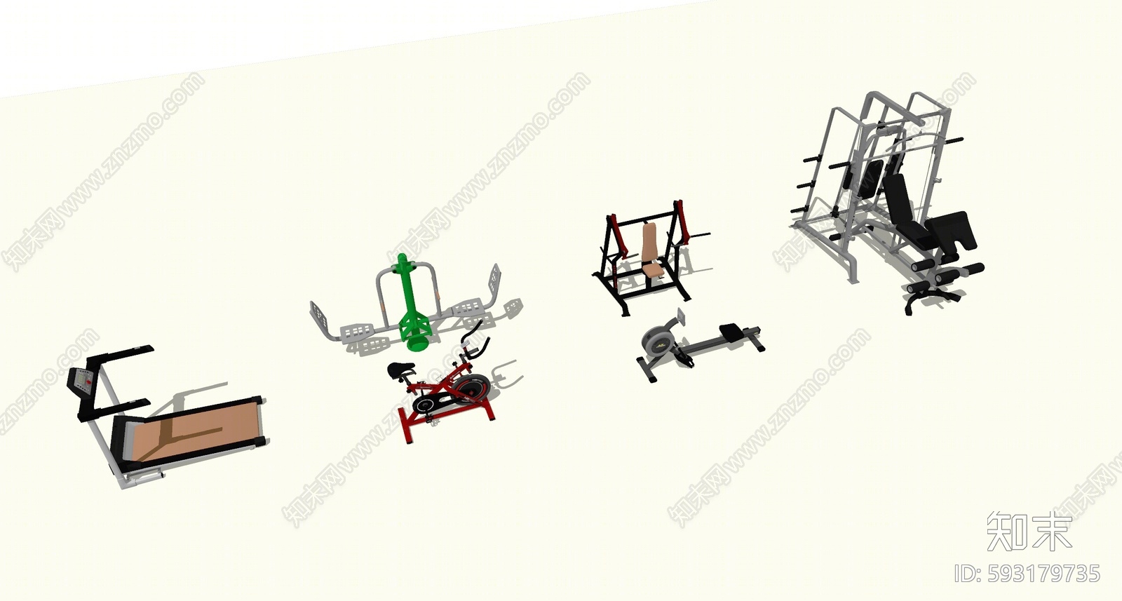 现代健身器材SU模型下载【ID:593179735】