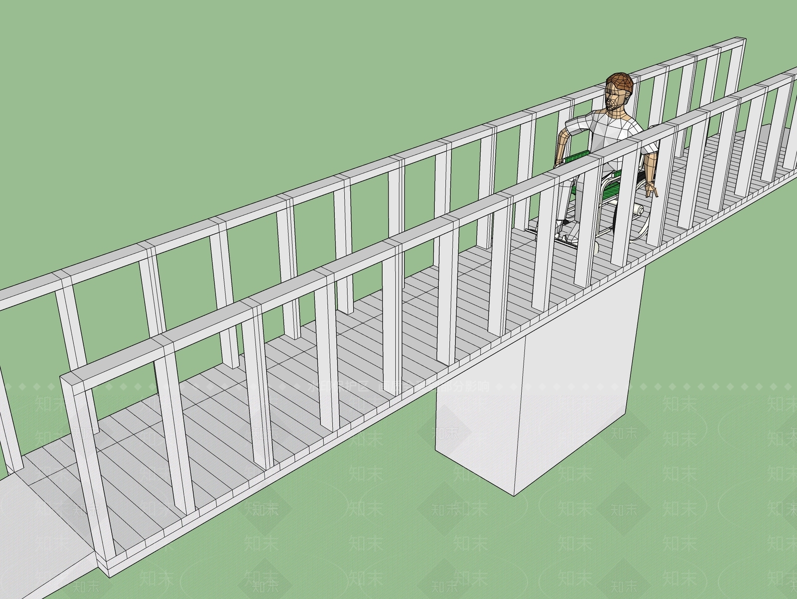 现代人行天桥SU模型下载【ID:793186711】