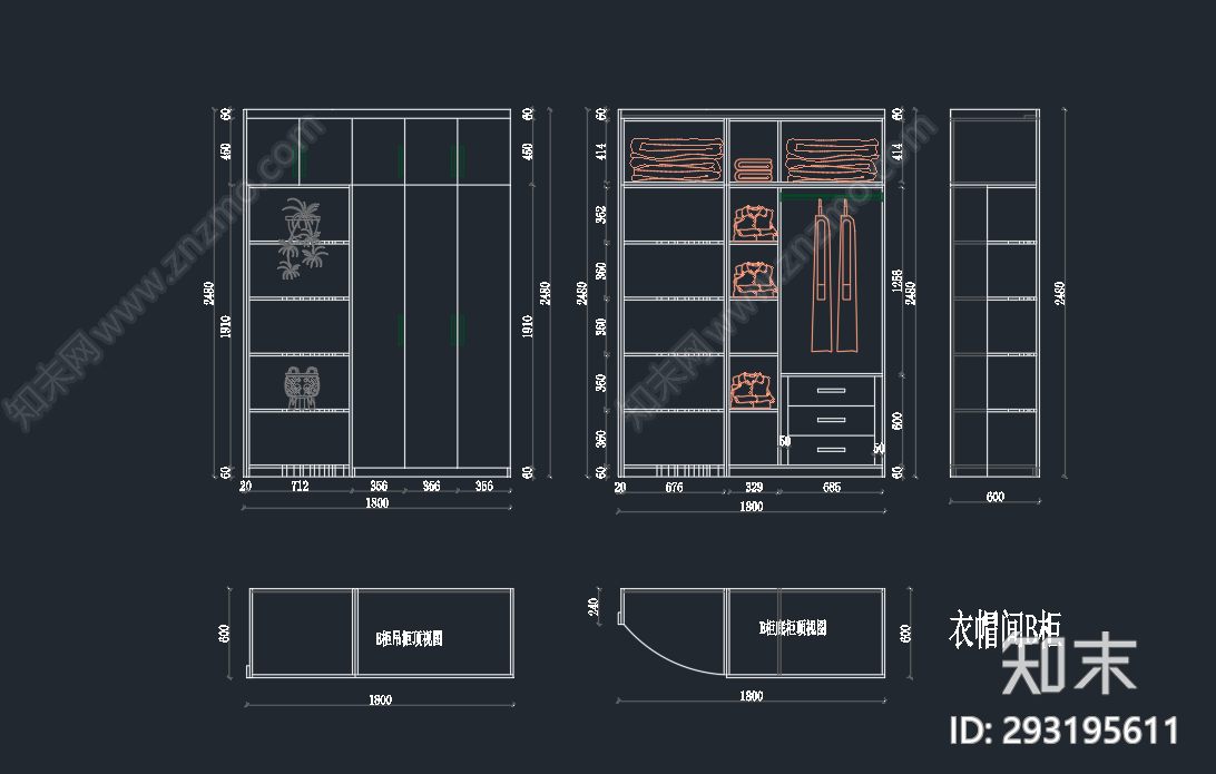 衣柜施工图下载【ID:293195611】