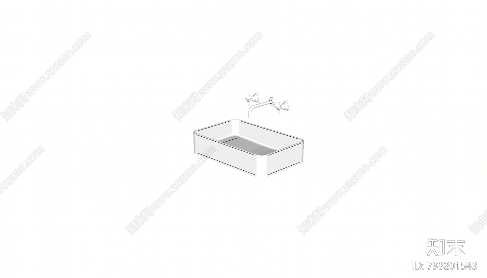 现代洗面盆SU模型下载【ID:793201543】