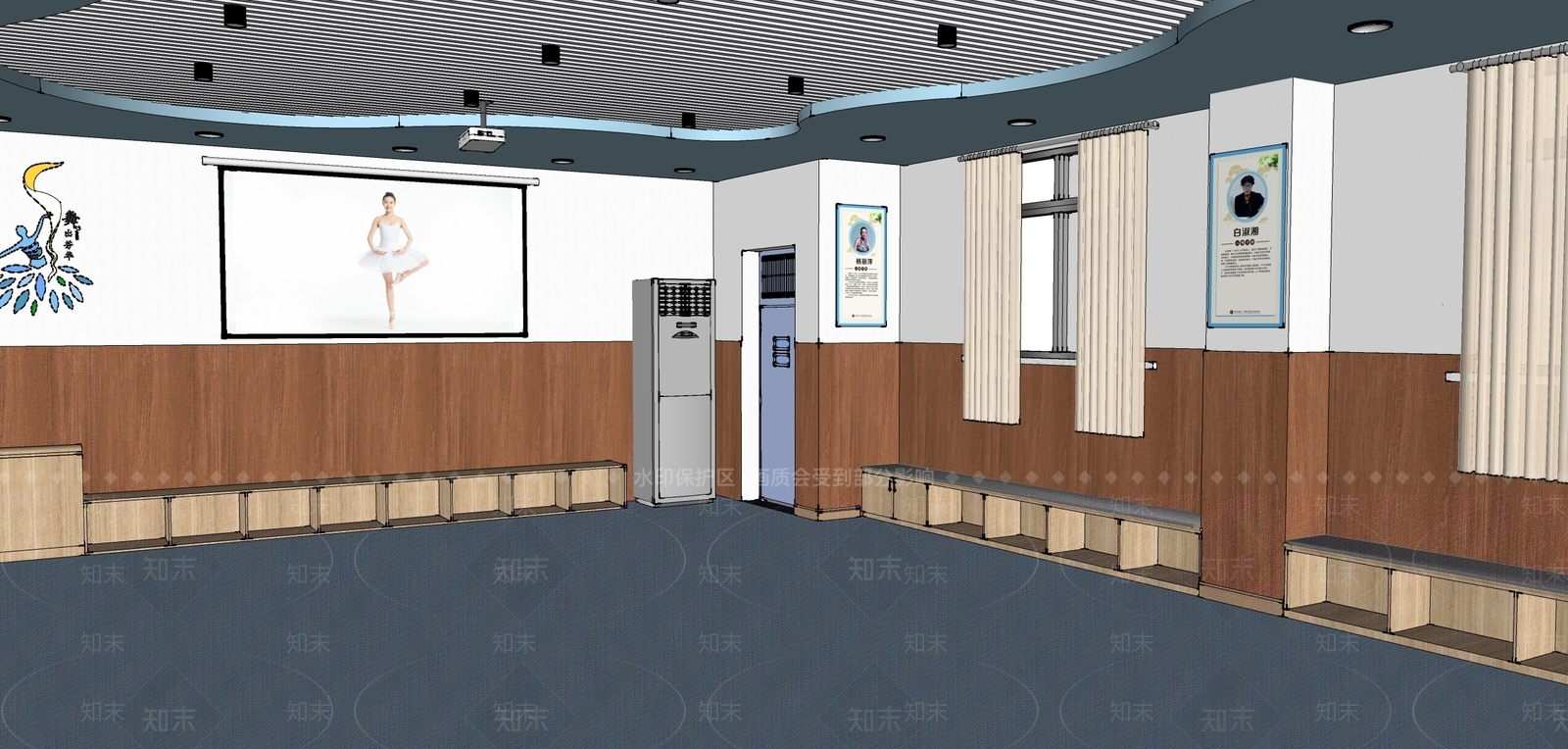 现代学校SU模型下载【ID:593216305】