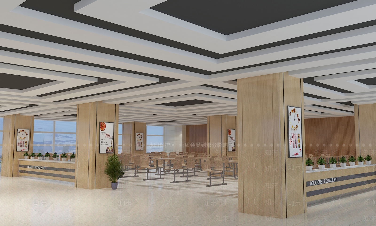 新中式食堂3D模型下载【ID:793230730】