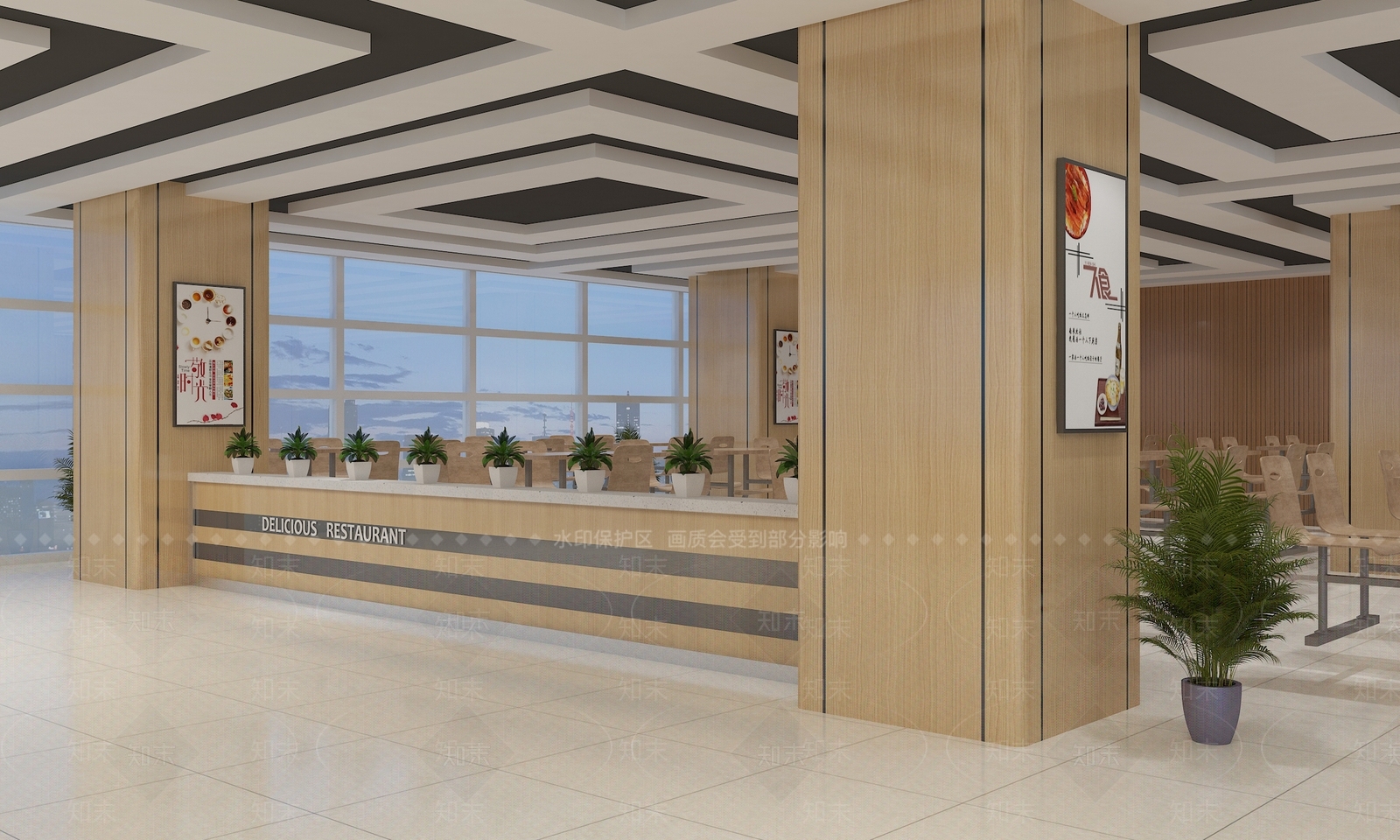 新中式食堂3D模型下载【ID:793230730】