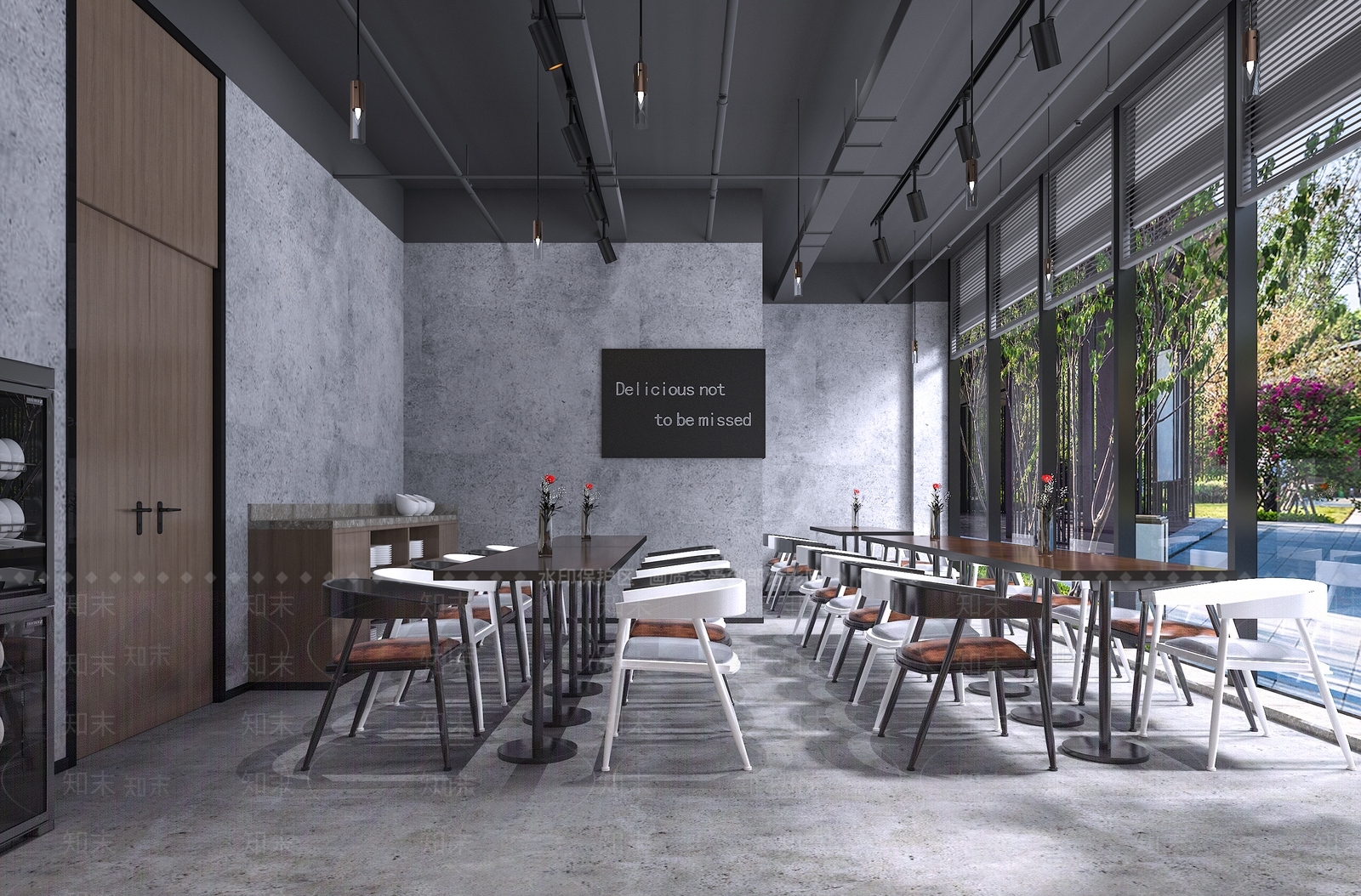 工业风食堂3D模型下载【ID:793231780】