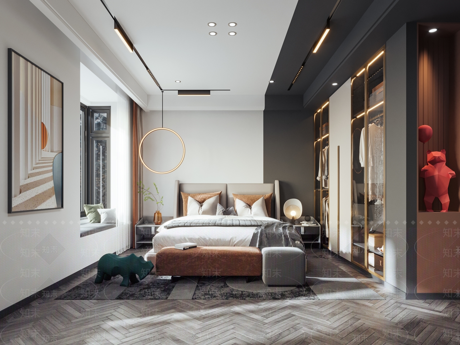 现代家具卧室3D模型下载【ID:493239836】