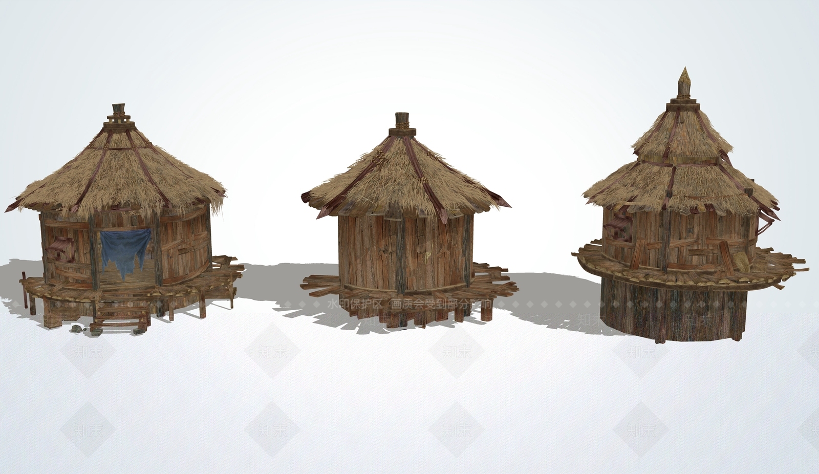 中式茅草屋SU模型下载【ID:493240811】