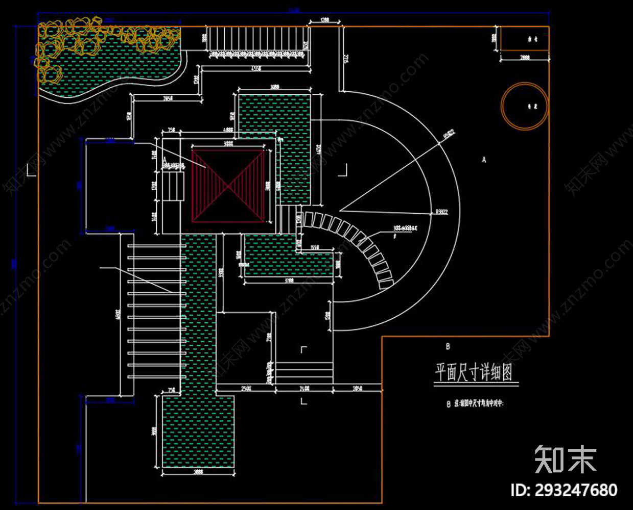 屋顶花园cad施工图下载【ID:293247680】