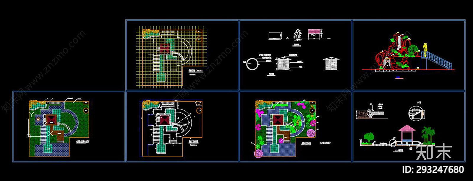 屋顶花园cad施工图下载【ID:293247680】