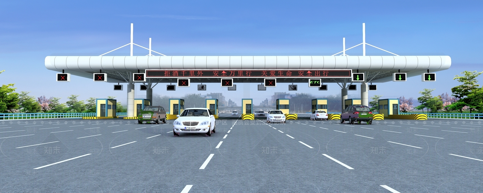 现代道路设施3D模型下载【ID:993249322】