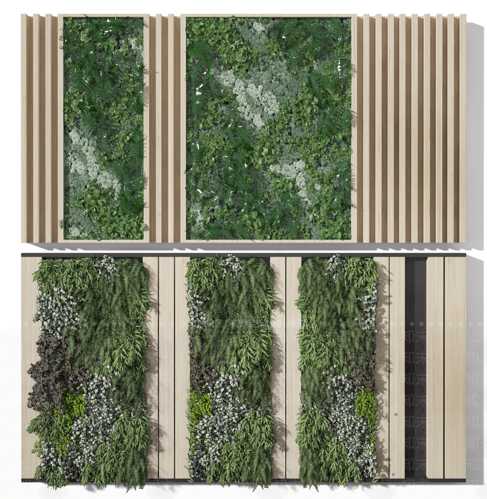 现代绿植墙3D模型下载【ID:493251297】