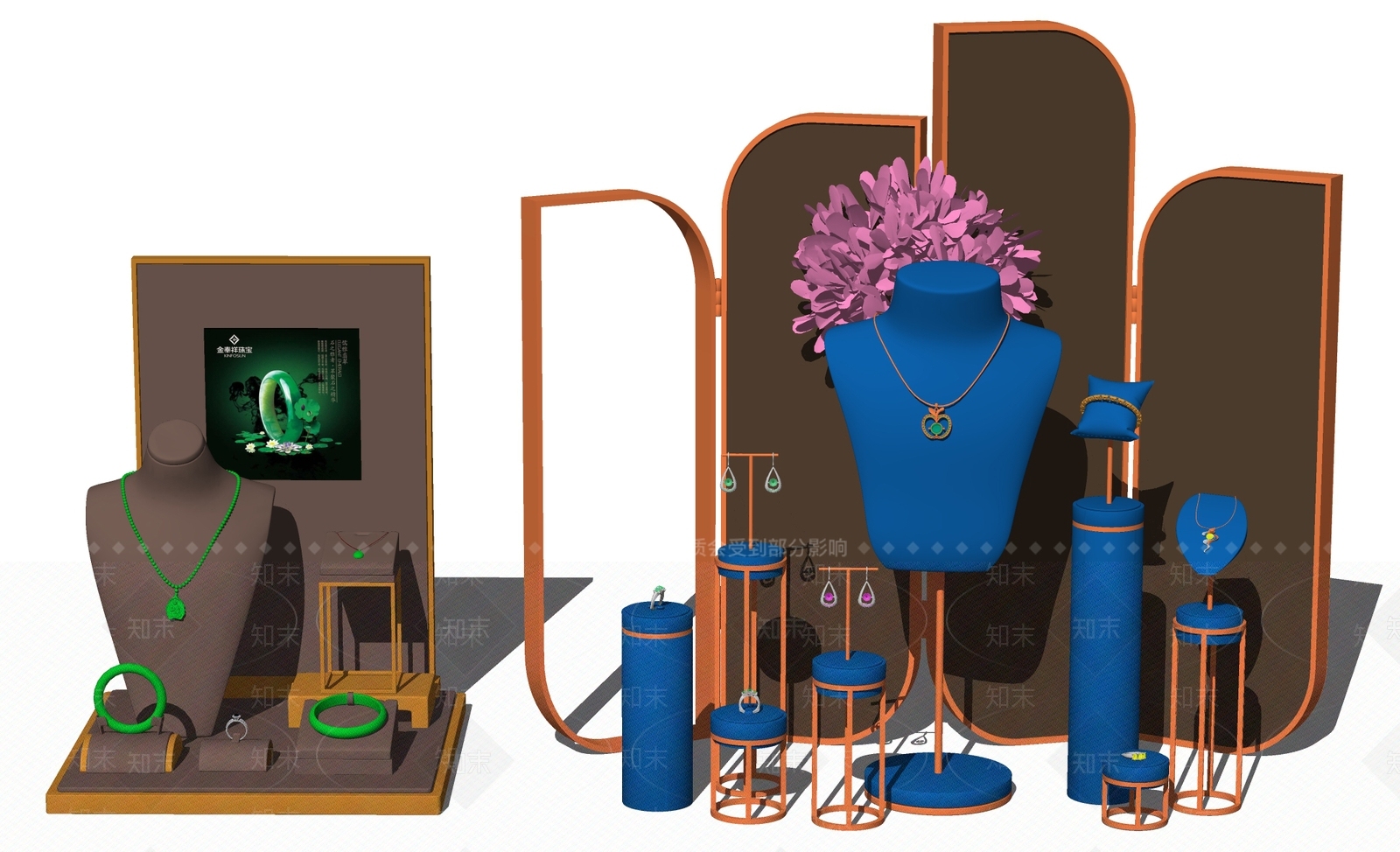 现代珠宝首饰展架SU模型下载【ID:793269197】