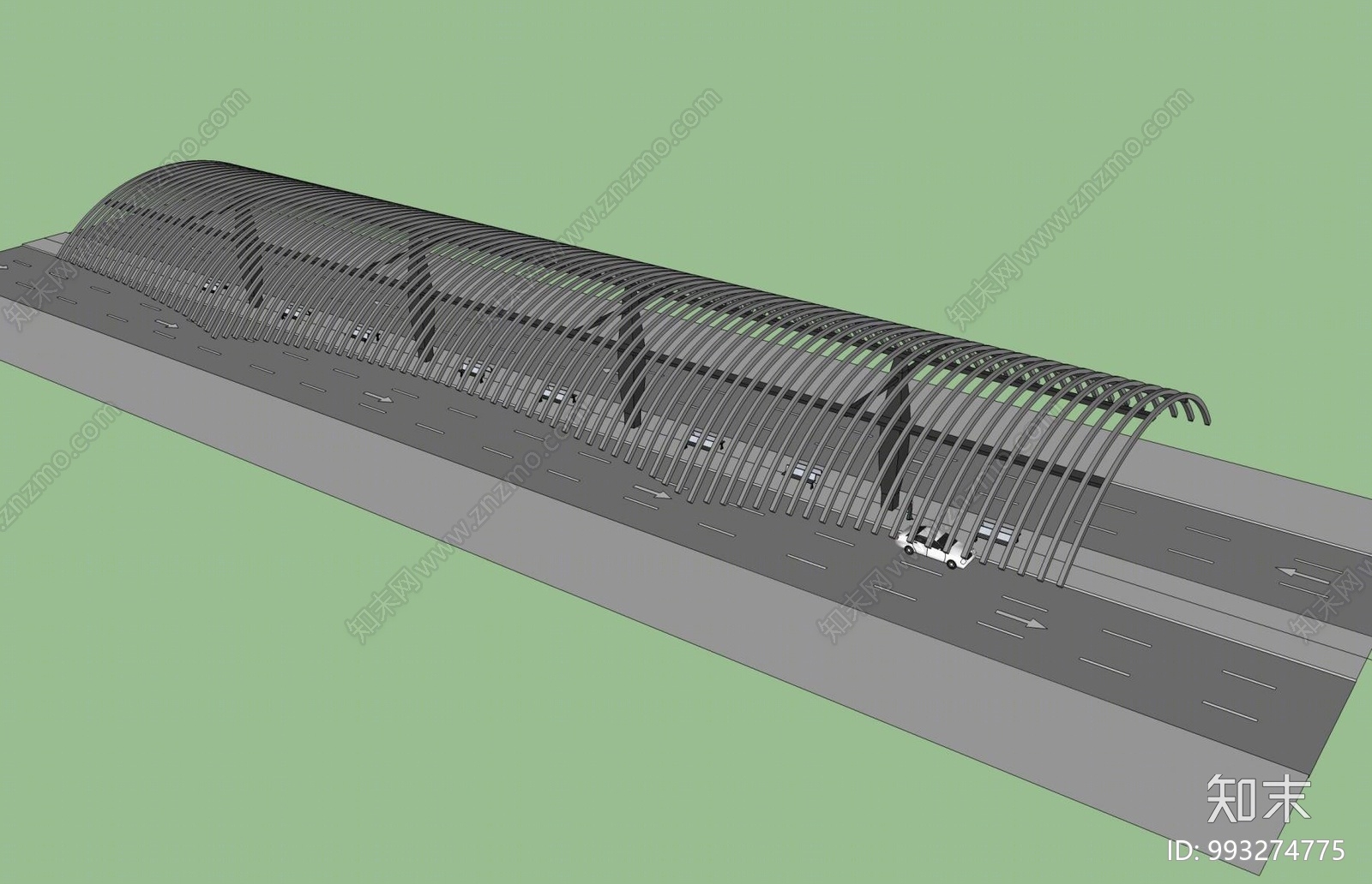 现代道路SU模型下载【ID:993274775】