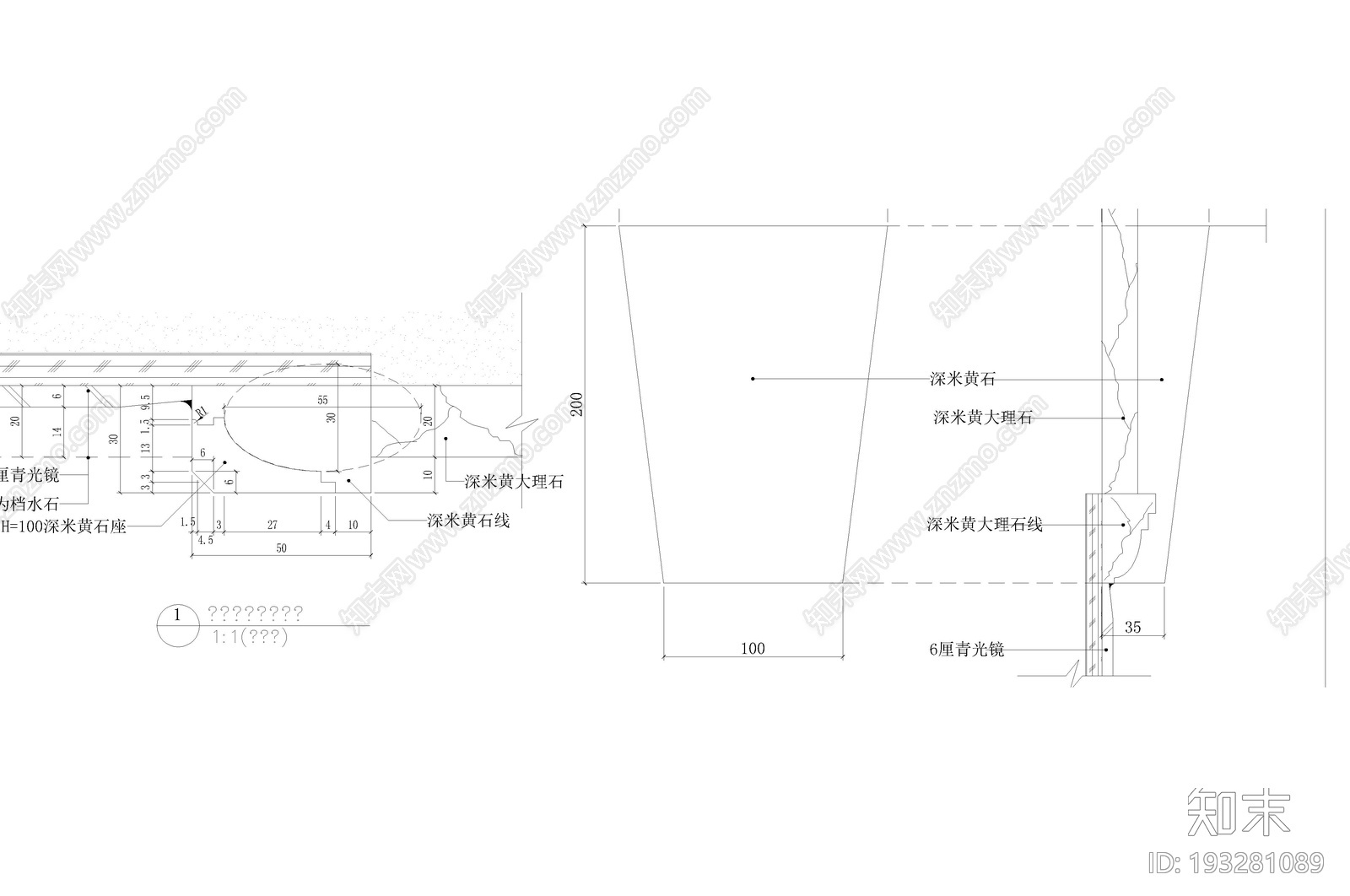 新古典卫生间cad施工图下载【ID:193281089】