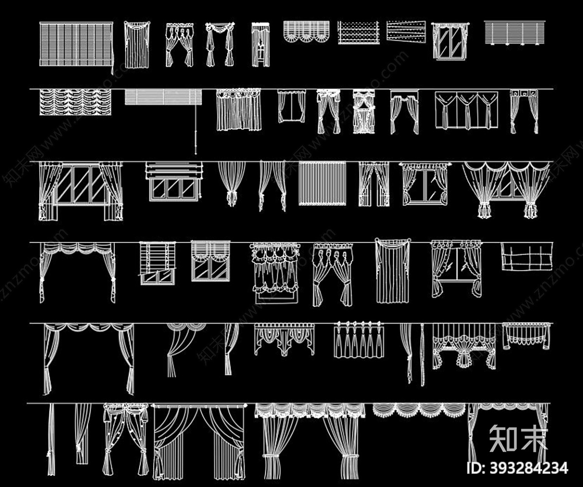 窗帘施工图下载【ID:393284234】