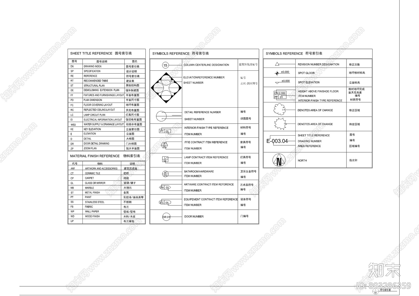 公区目录说明cad施工图下载【ID:893286359】