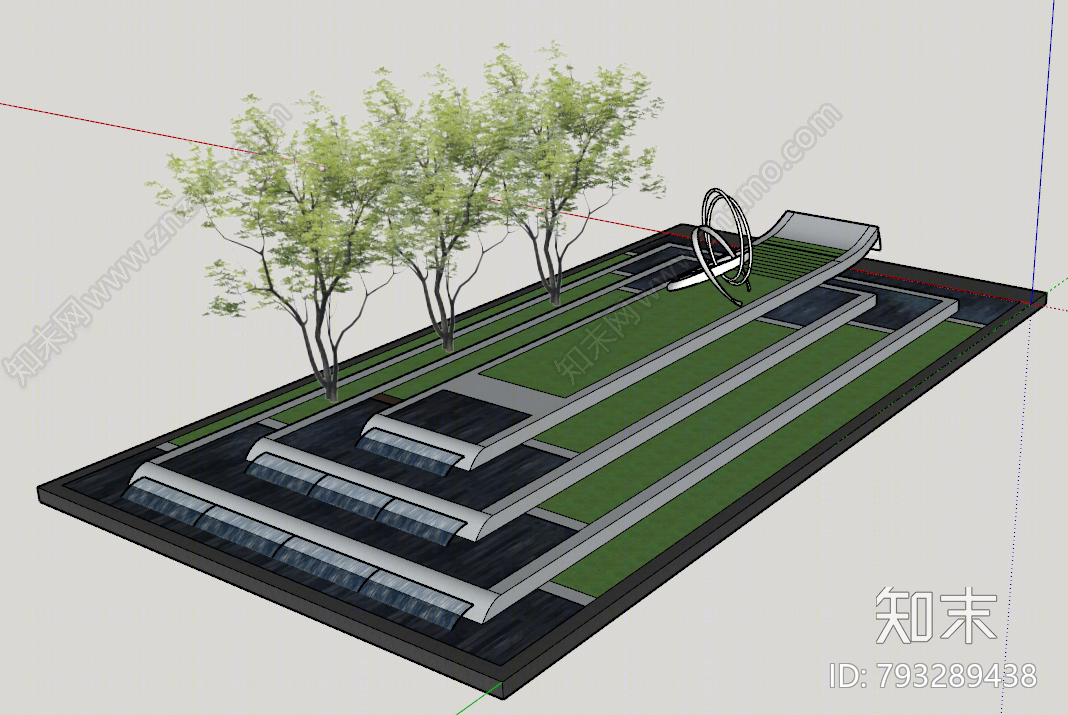 现代水景SU模型下载【ID:793289438】