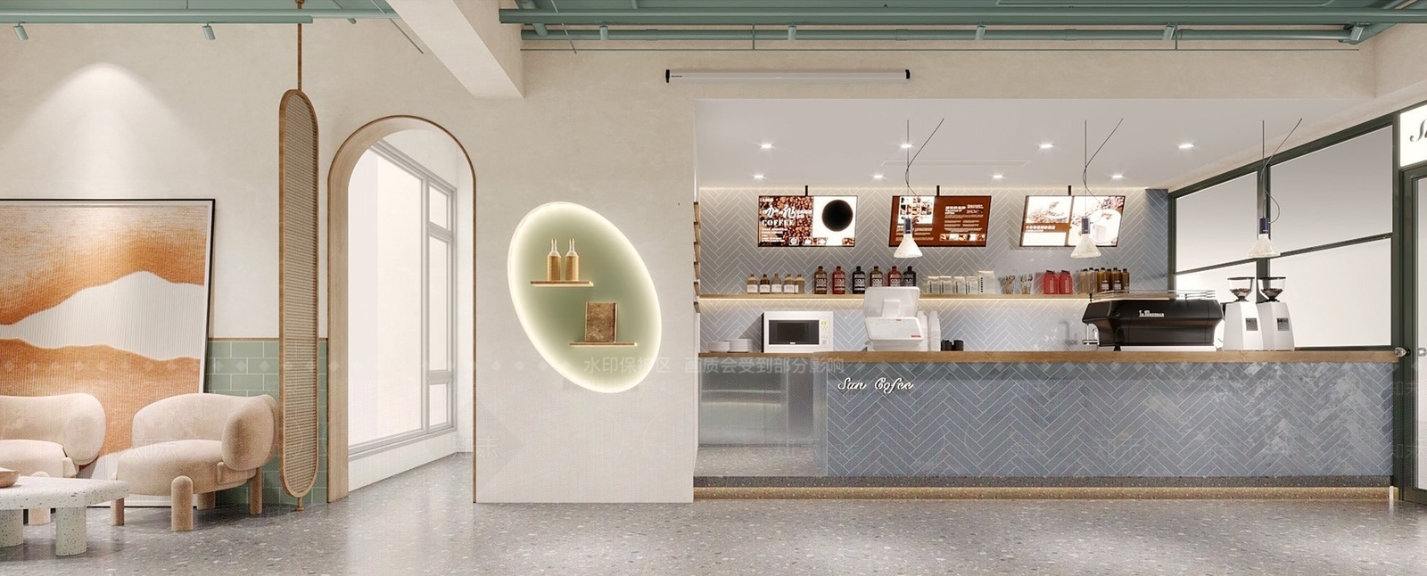 现代奶茶咖啡店3D模型下载【ID:293291824】