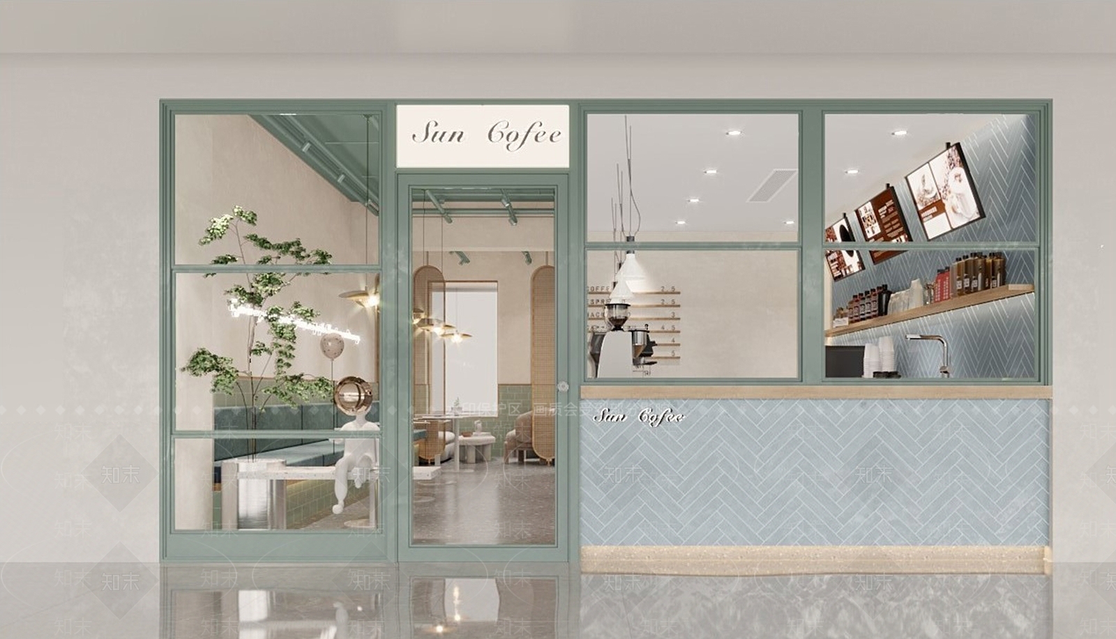 现代奶茶咖啡店3D模型下载【ID:293291824】