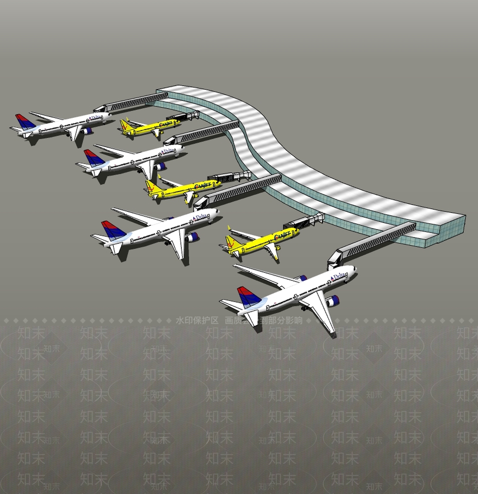 现代航空SU模型下载【ID:893306539】