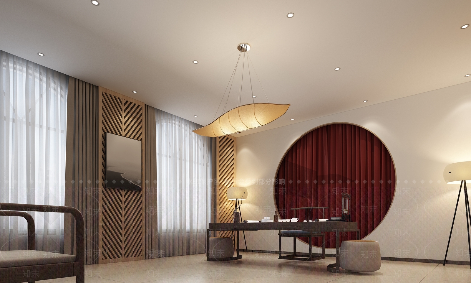 新中式活动中心3D模型下载【ID:593315006】