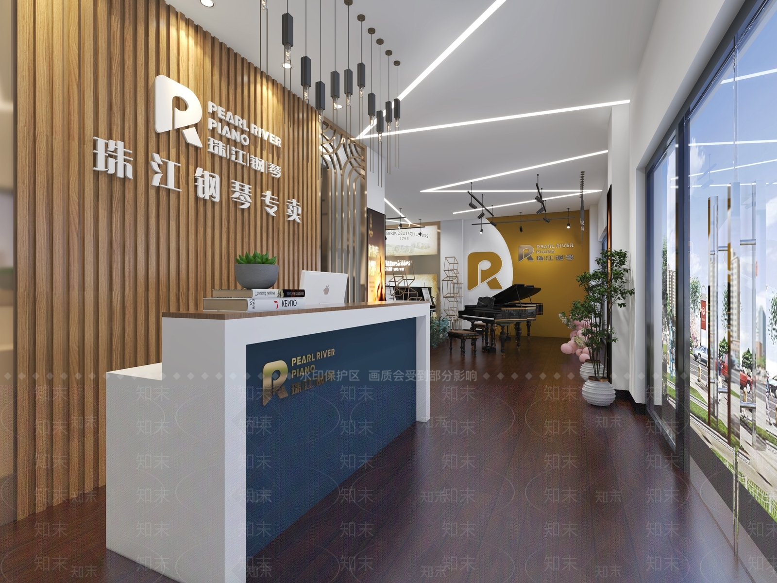 现代琴行3D模型下载【ID:593319490】