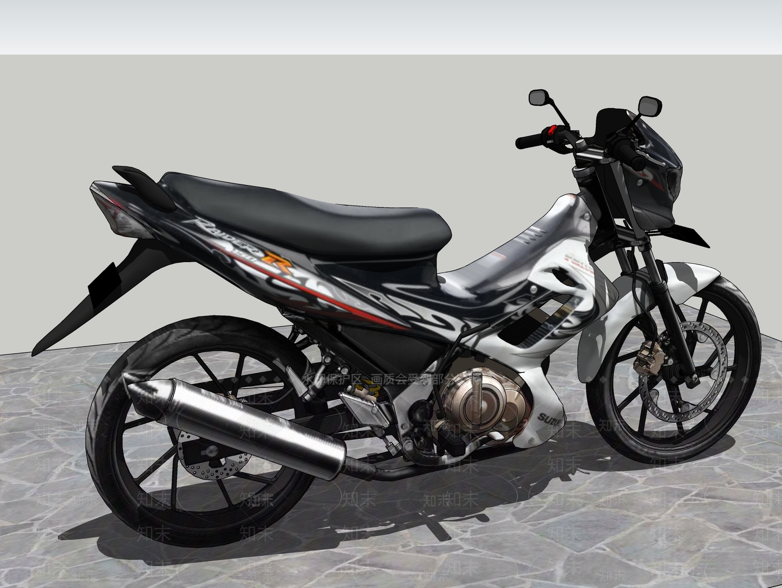 现代摩托车SU模型下载【ID:993326178】