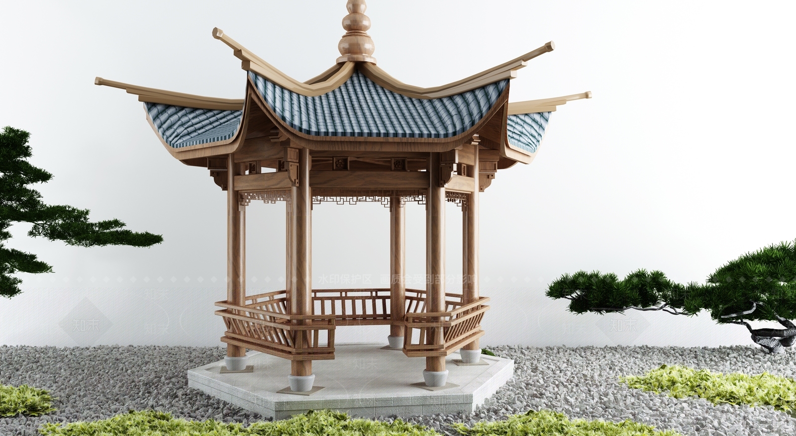 新中式亭子3D模型下载【ID:693331002】