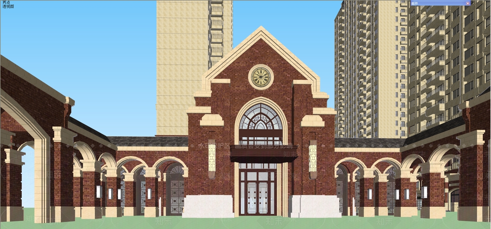 简欧商业街SU模型下载【ID:493330077】