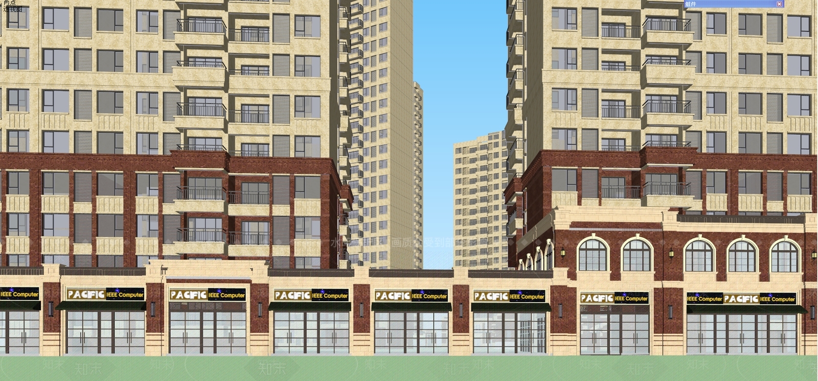 简欧商业街SU模型下载【ID:493330077】
