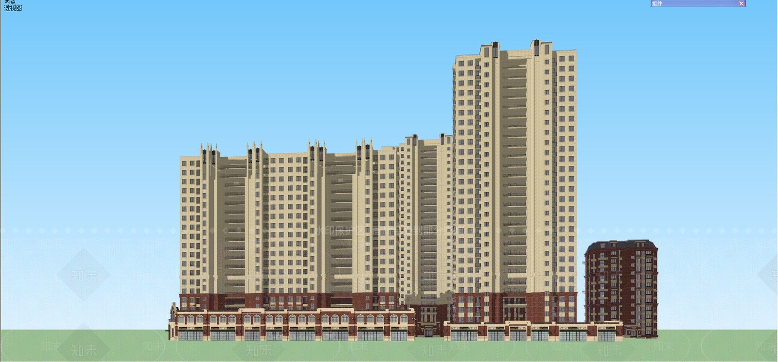 简欧商业街SU模型下载【ID:493330077】