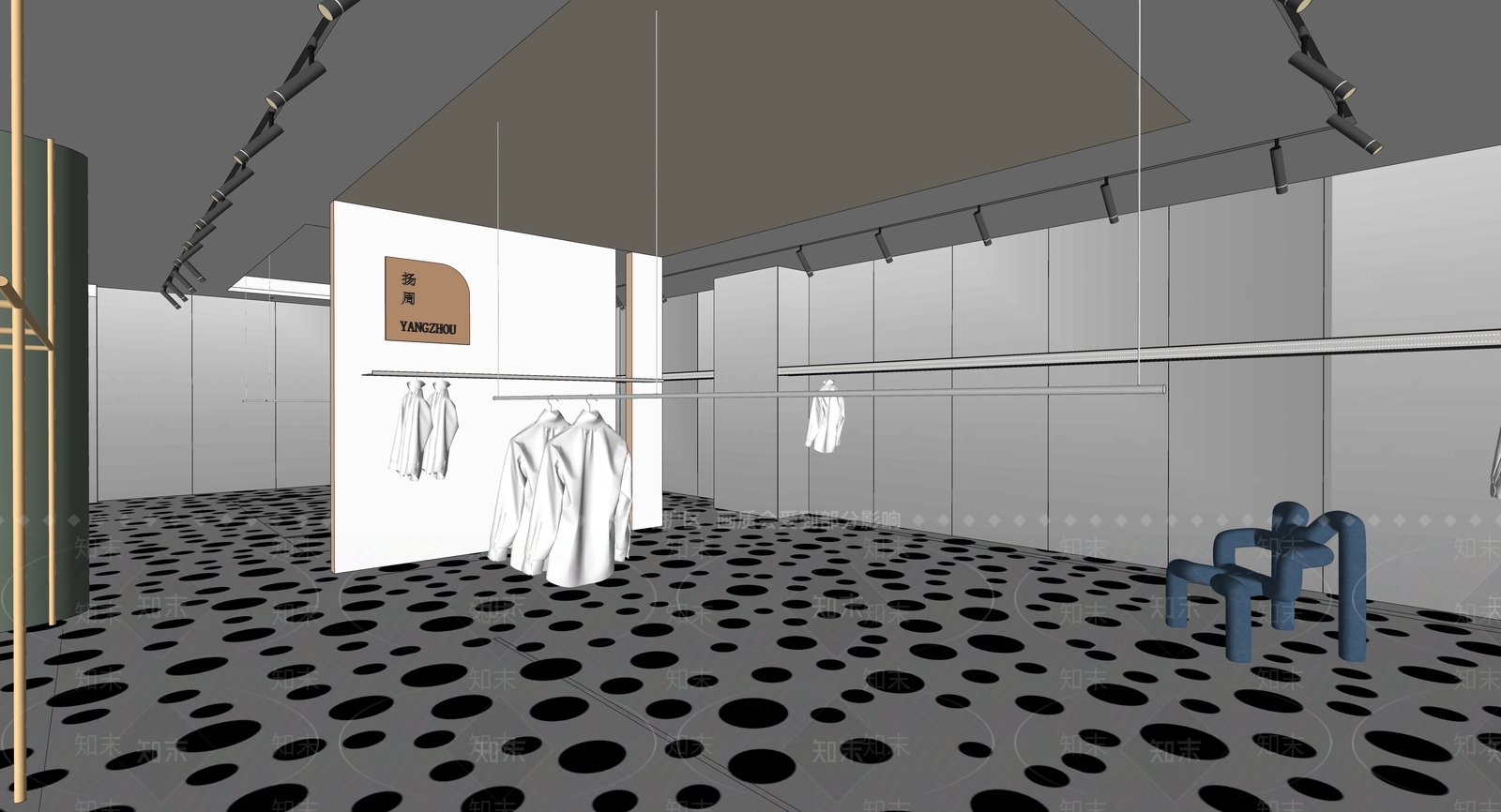 现代服装展厅SU模型下载【ID:193353067】