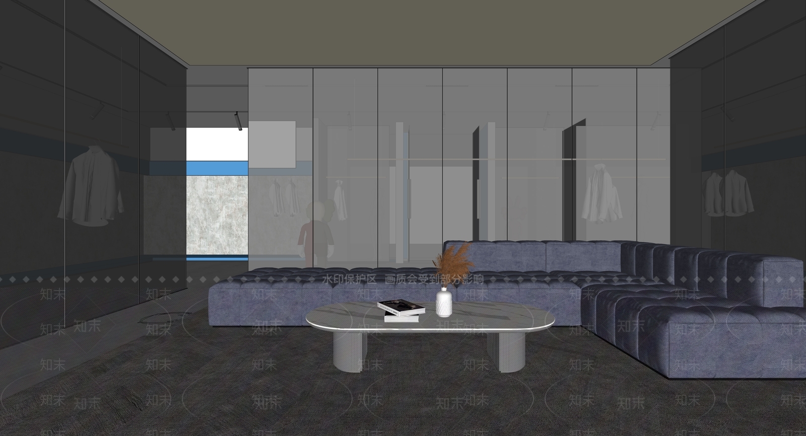 现代服装展厅SU模型下载【ID:193353091】