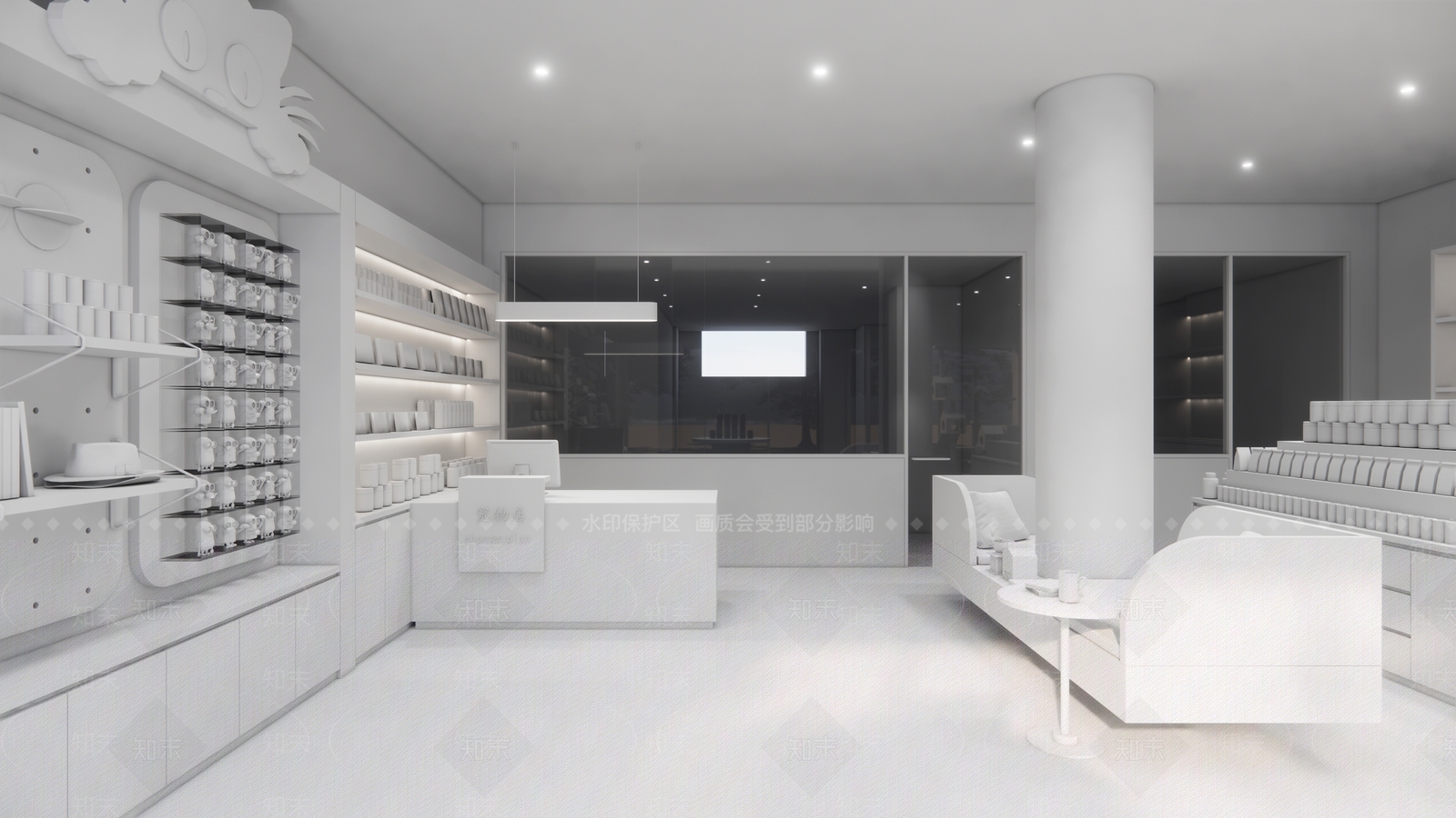 现代宠物店SU模型下载【ID:393356220】