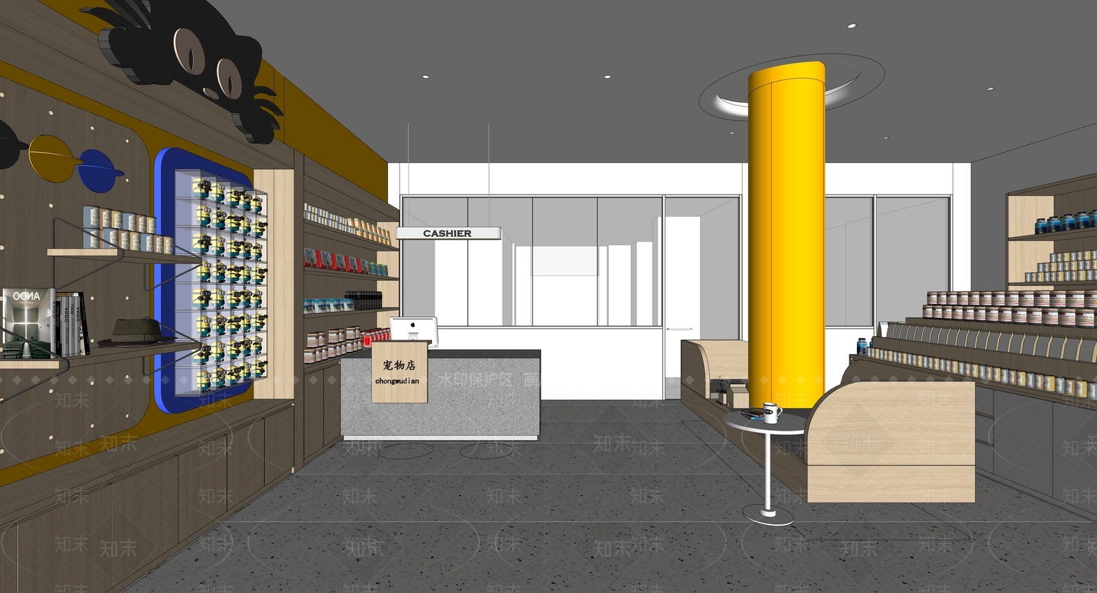 现代宠物店SU模型下载【ID:393356220】