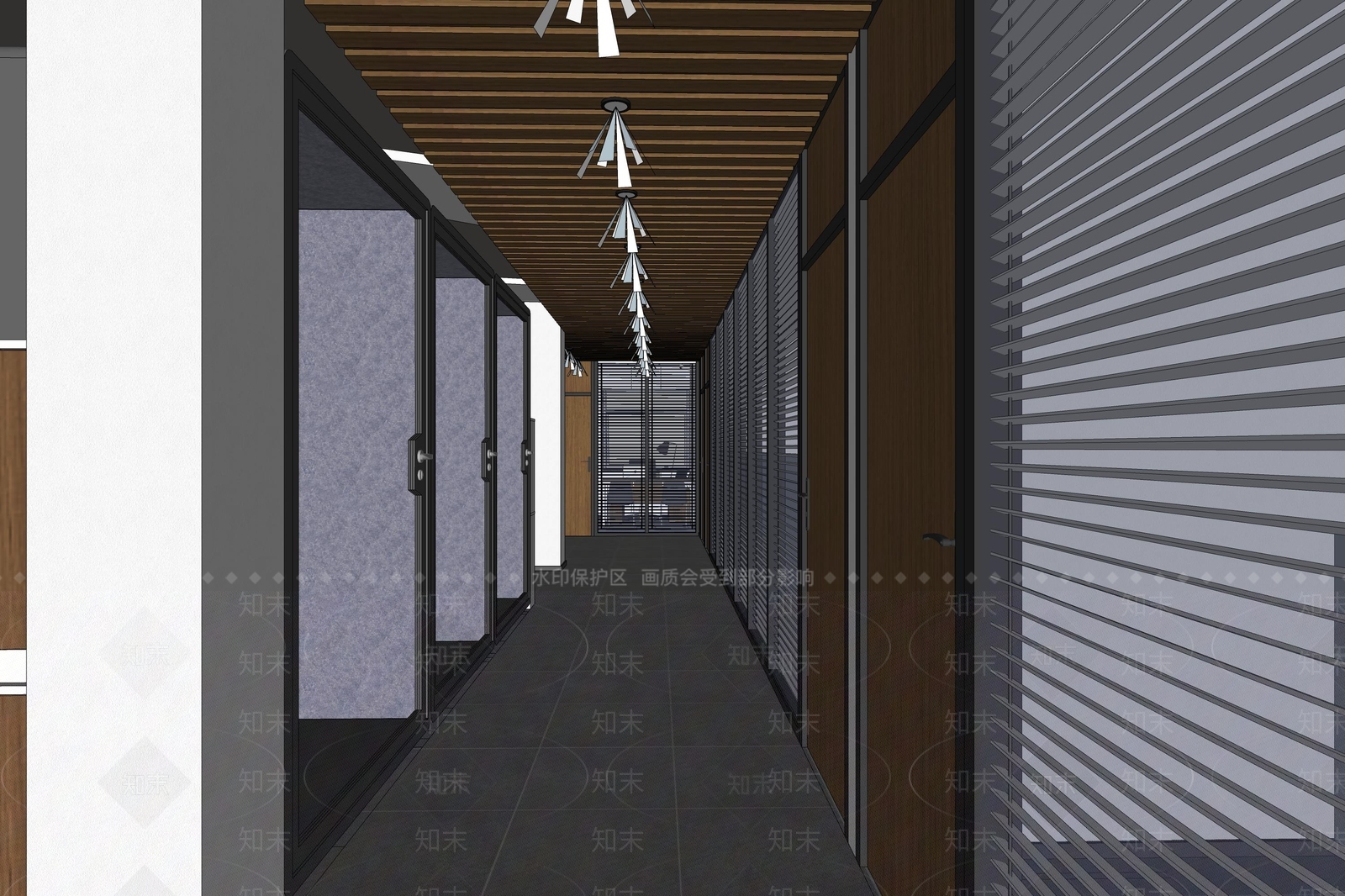 现代办公空间SU模型下载【ID:793358326】